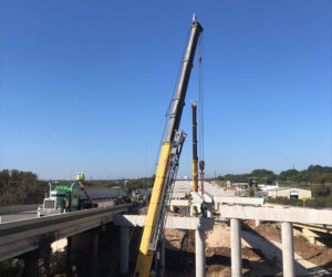 Beam setting at Loop 463 New Braunfels River Rd. section.